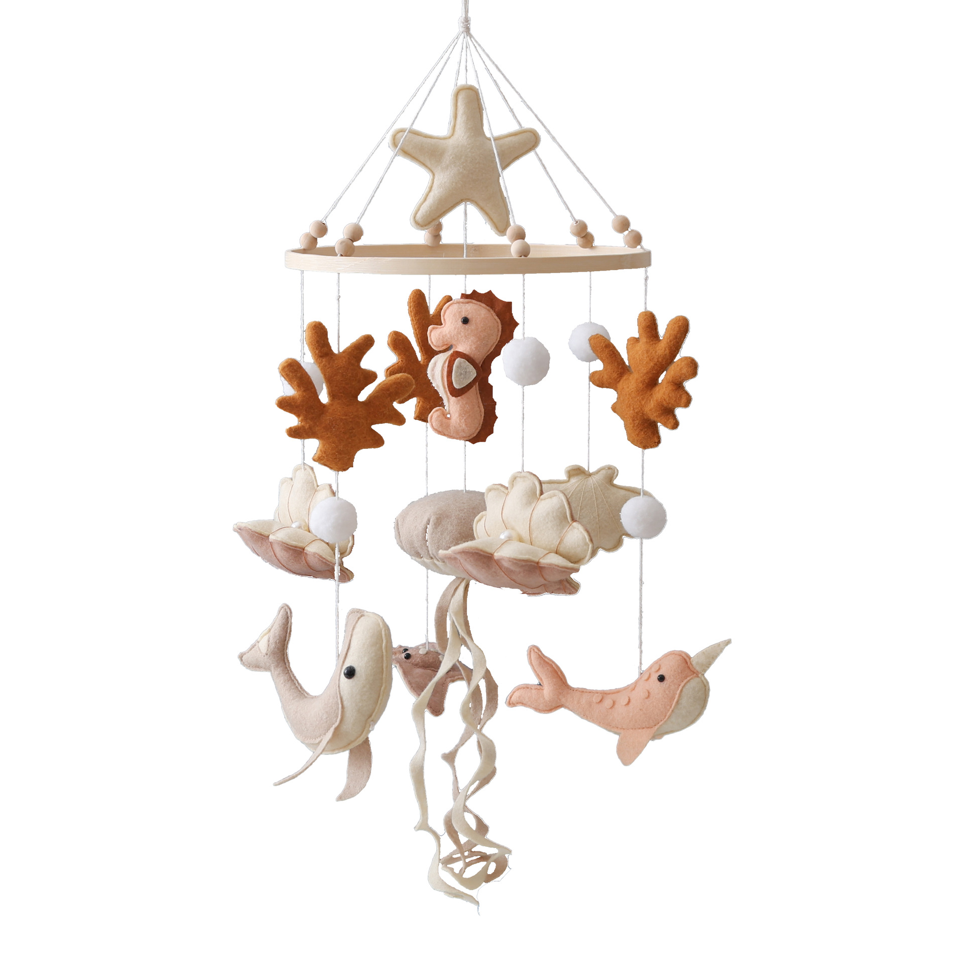 Crib Mobile Musical - Ahşap Beşik Mobili Bebek Yatağı Zili