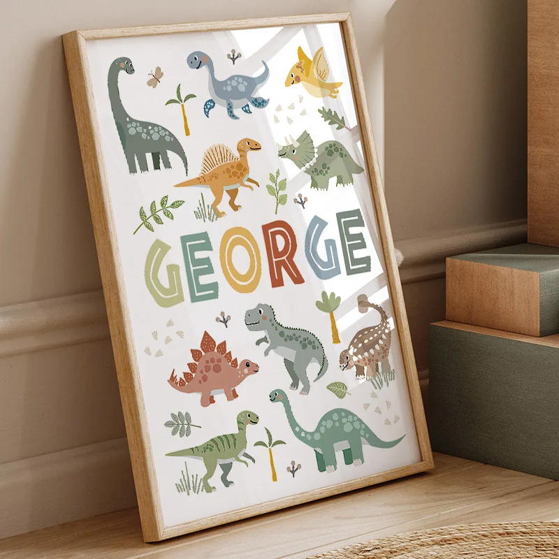 Baby Nursery Pictures - Sevimli Dinozor T-Rex Brachiosaurus Kreş Duvar