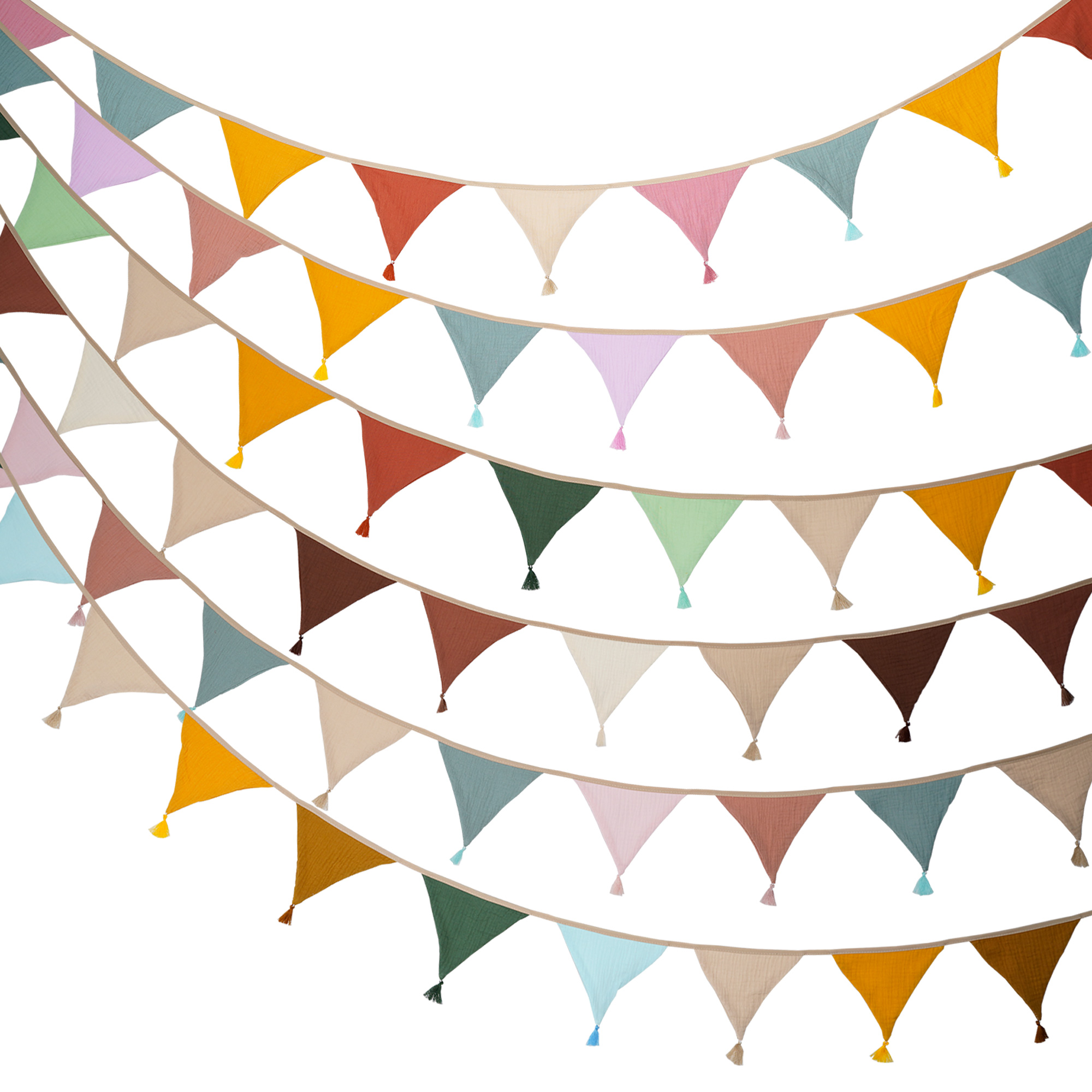 Baby Nursery Garland - 2.6M/8.5FT Kreş Kumaş Bunting 10 Üçgen