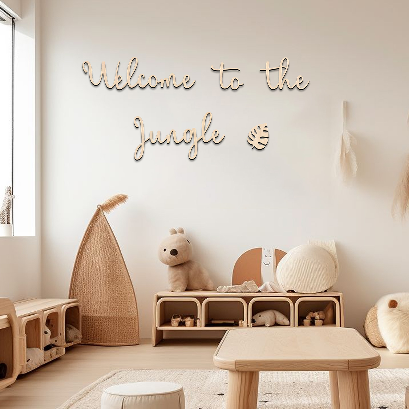 Baby Nursery Artwork - Orman Ahşap Tabelası'na Hoş Geldiniz -