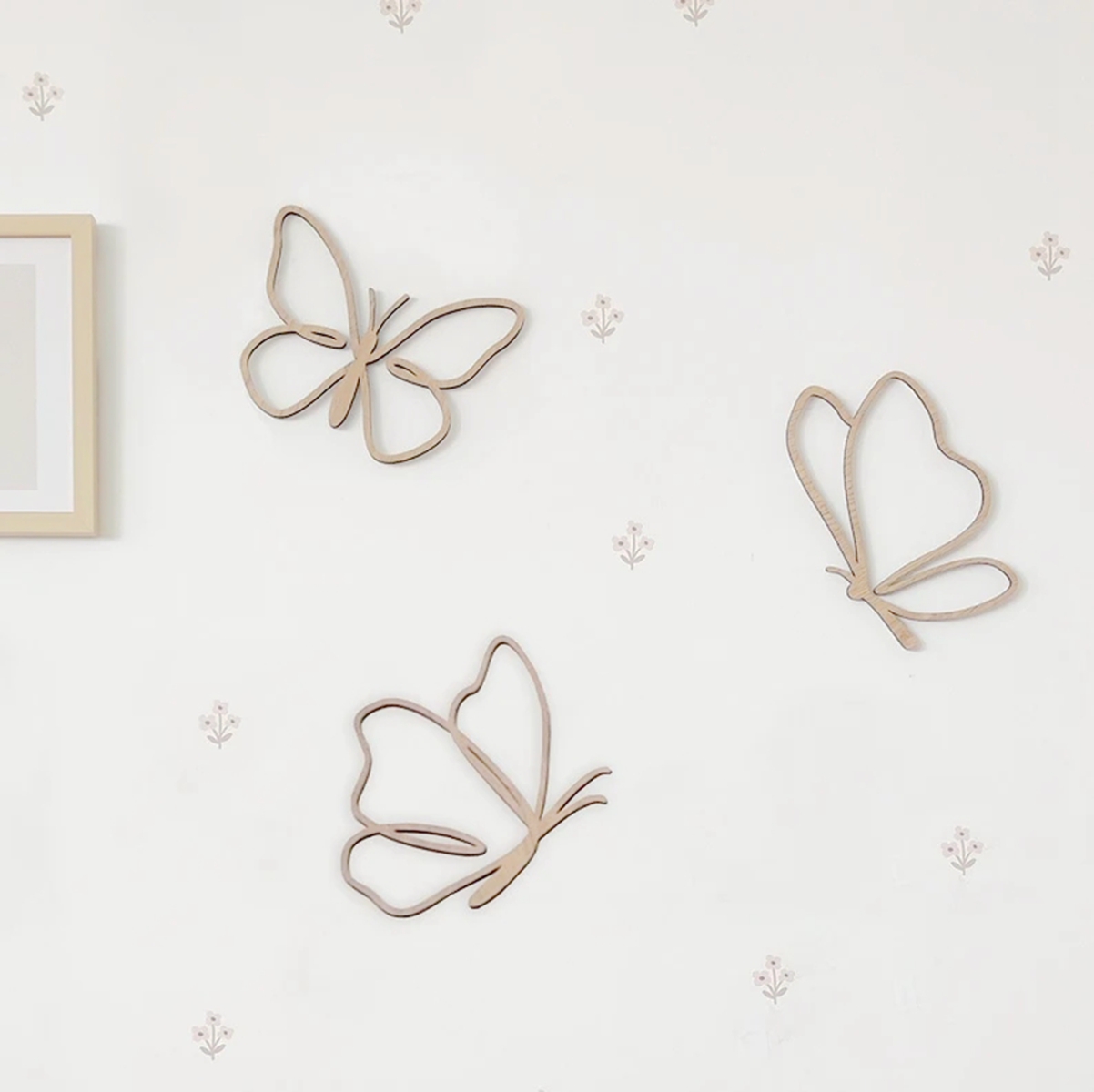 Baby Nursery Artwork - Ahşap kelebekler tabelası, Ahşap Duvar dekoru,