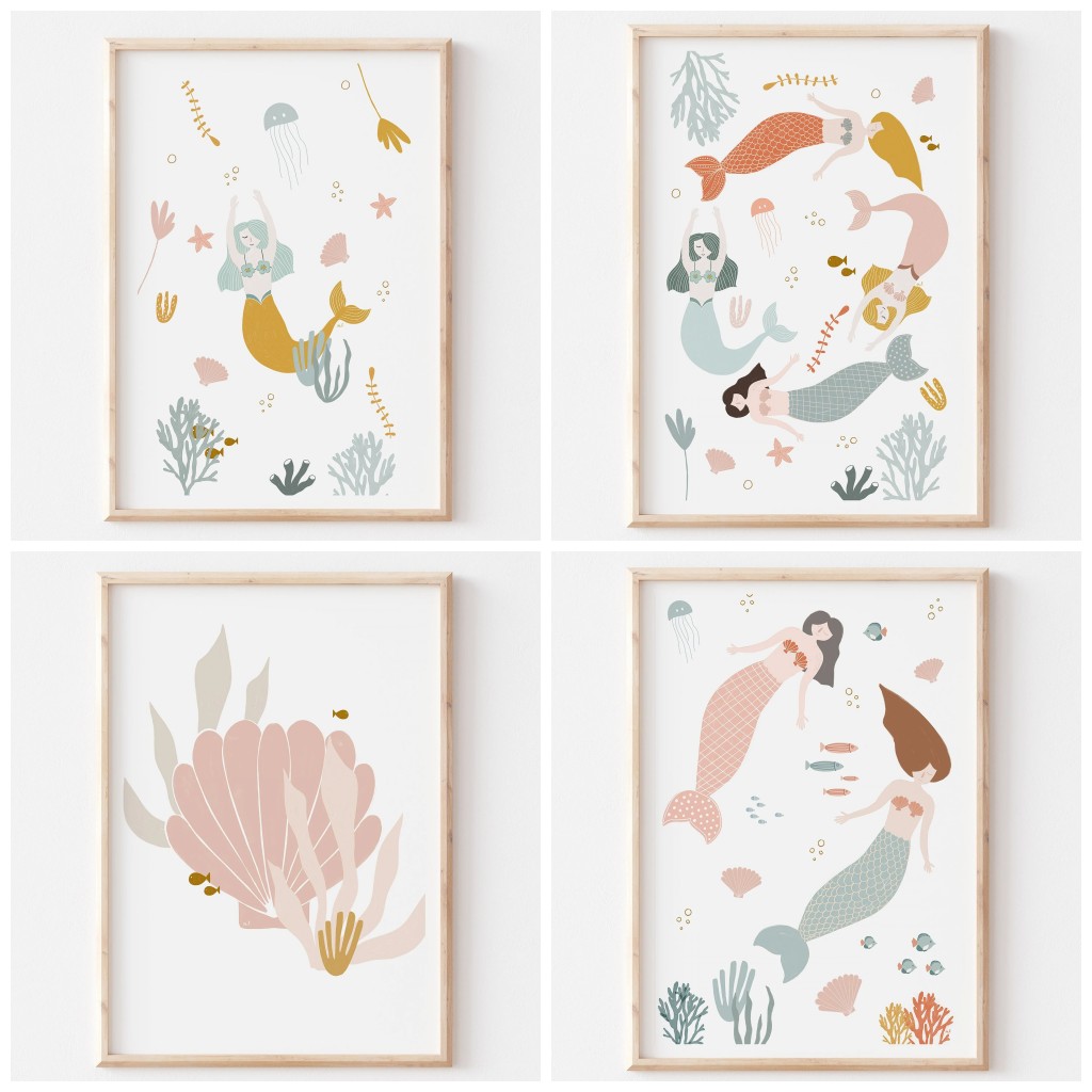 Baby Nursery Pink - Boho Kreş Okyanus Temalı Pembe Deniz