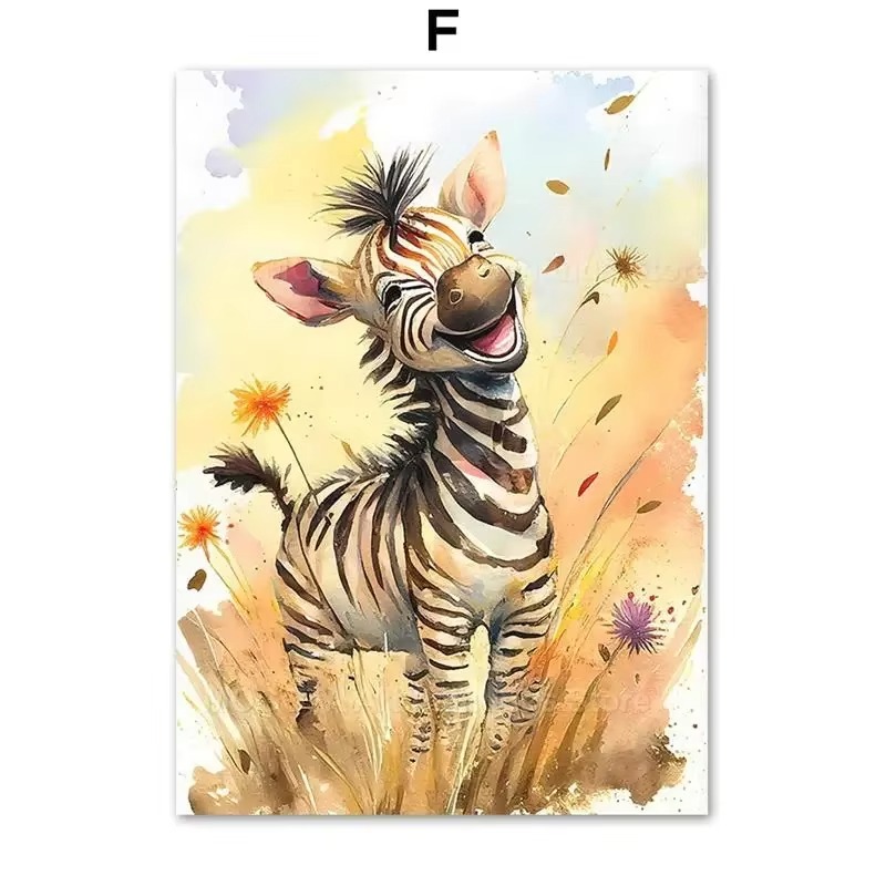 Baby Nursery Pictures - Suluboya Aslan Zürafa Kaplan Fil Zebra