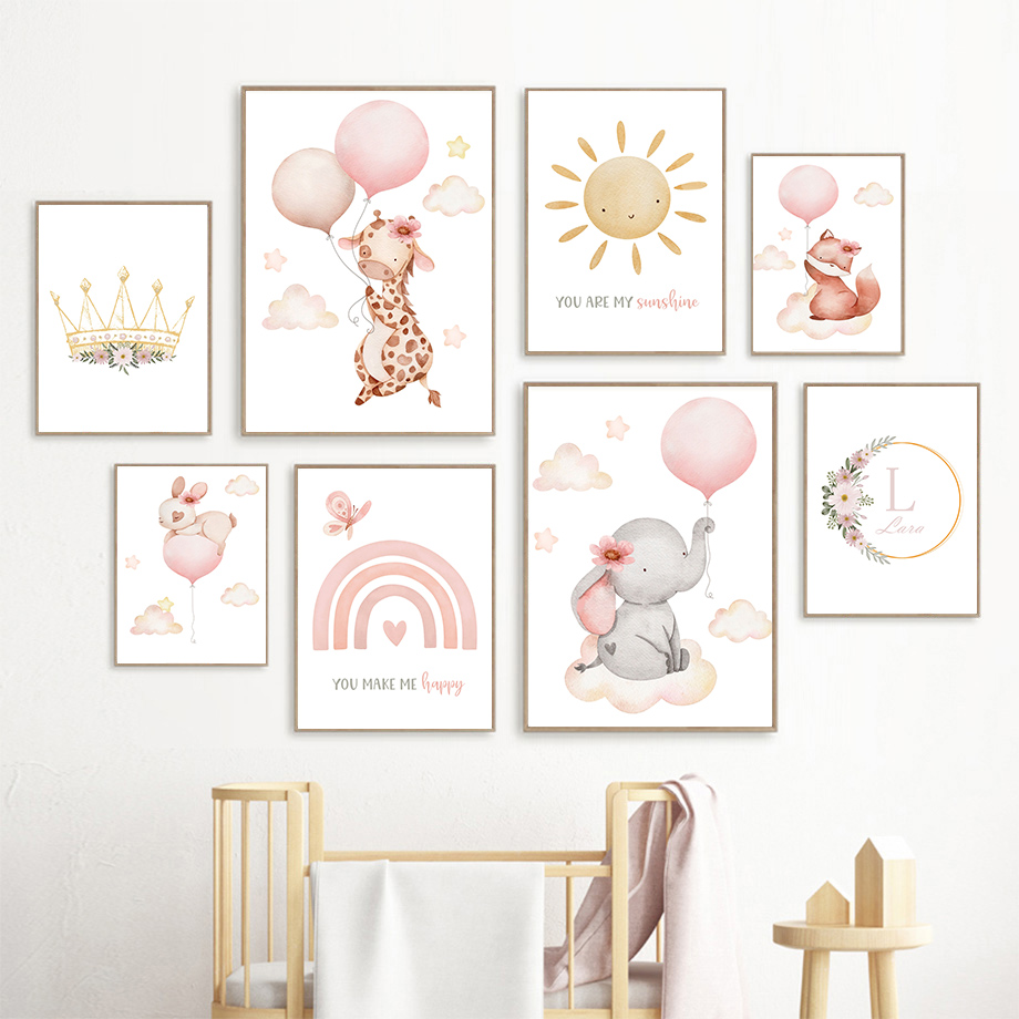 Baby Nursery Pink - Allık Pembe Kreş Duvar Sanatı Bebek