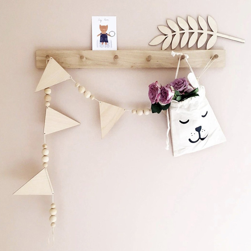 Baby Nursery Garland - Bebek odası Garland ahşap üçgen bayrak