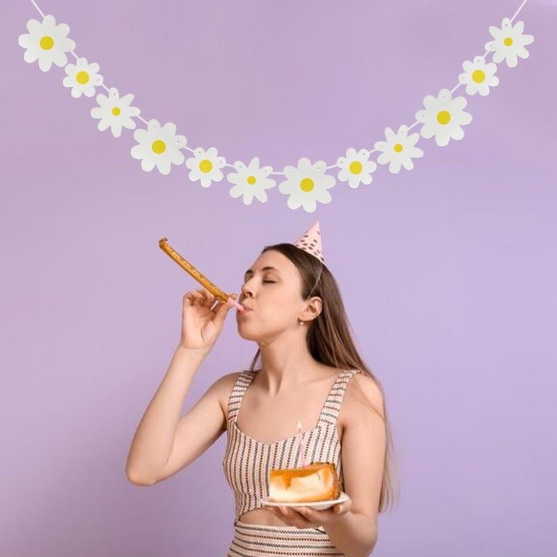 1 takım beyaz papatya çiçek af - Baby Nursery Garland incelemesi ve fiyatı