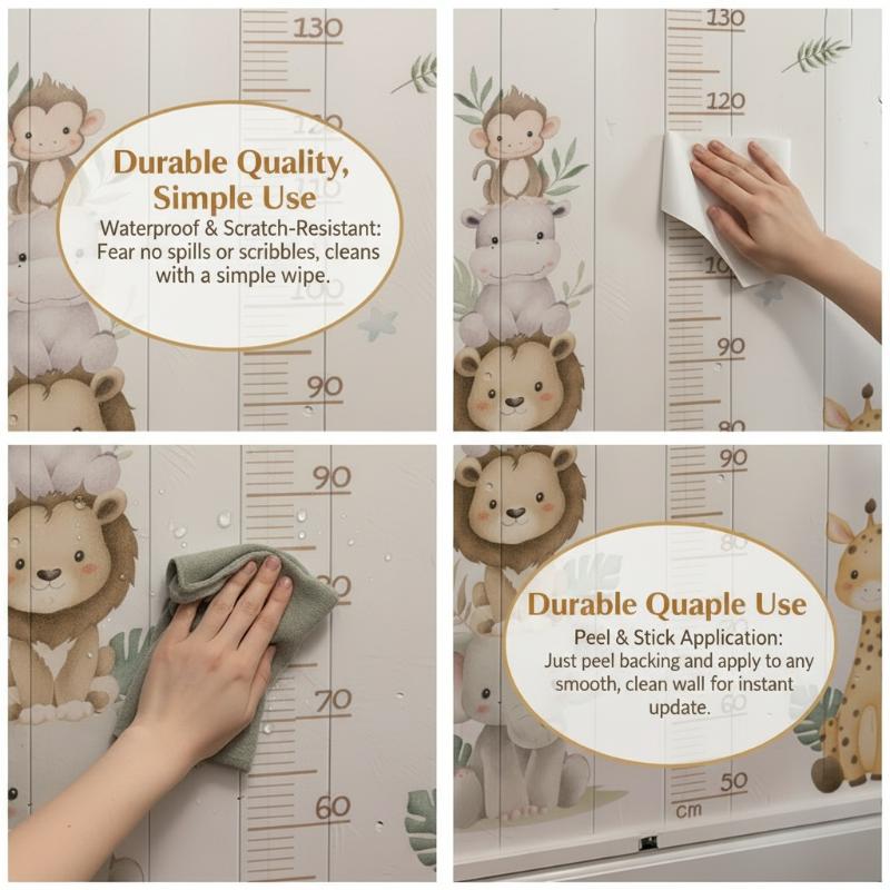 Çocuk Büyüme Tablosu Etiketi O - Baby Nursery Jungle Wallpaper incelemesi ve fiyatı