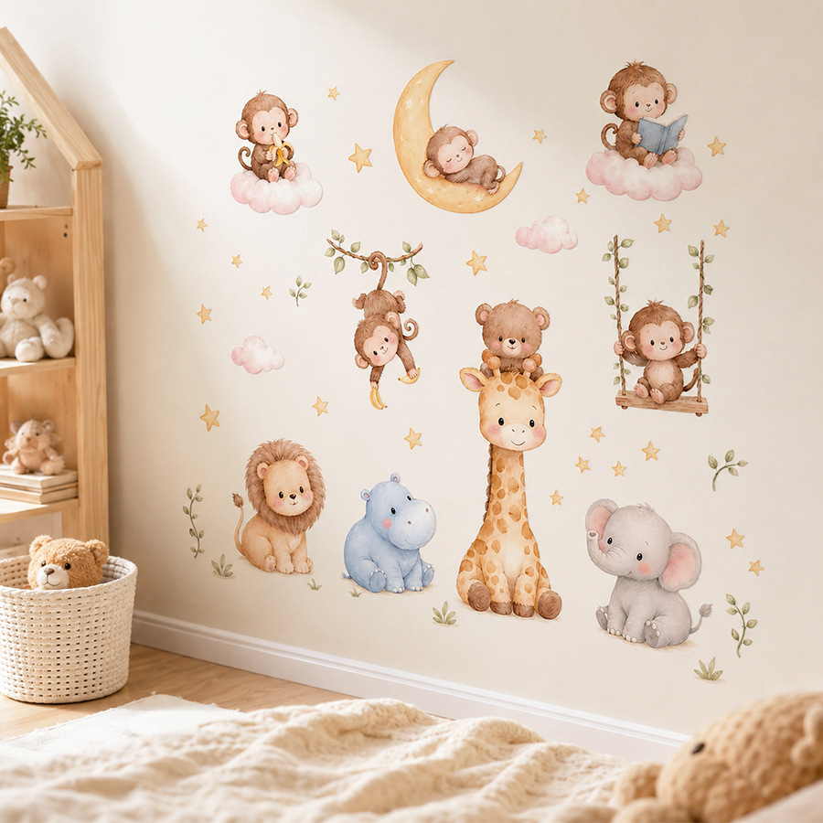 Çocuklar için Orman Hayvanları - Baby Nursery Jungle Wallpaper incelemesi ve fiyatı