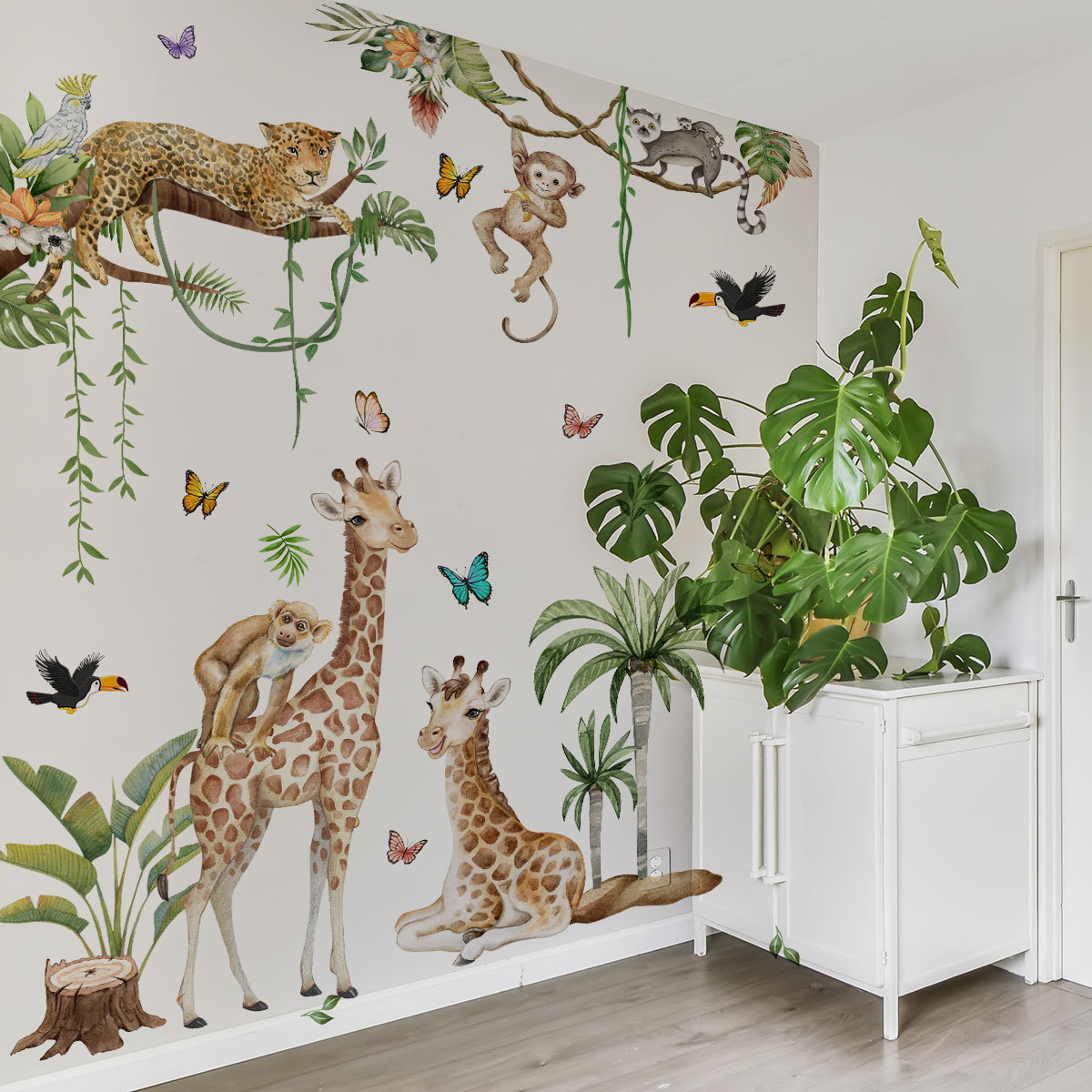 Büyük Orman Hayvanları Duvar S - Baby Nursery Jungle Wallpaper incelemesi ve fiyatı