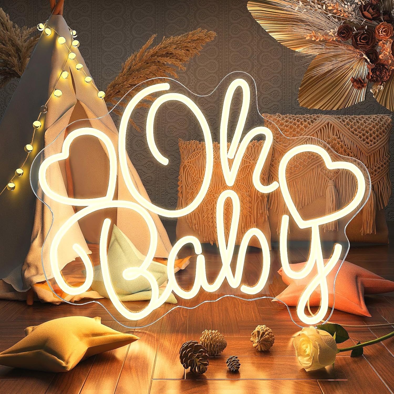 Oh Baby Neon Tabela LED Işık U - Baby Nursery Wall Lights incelemesi ve fiyatı