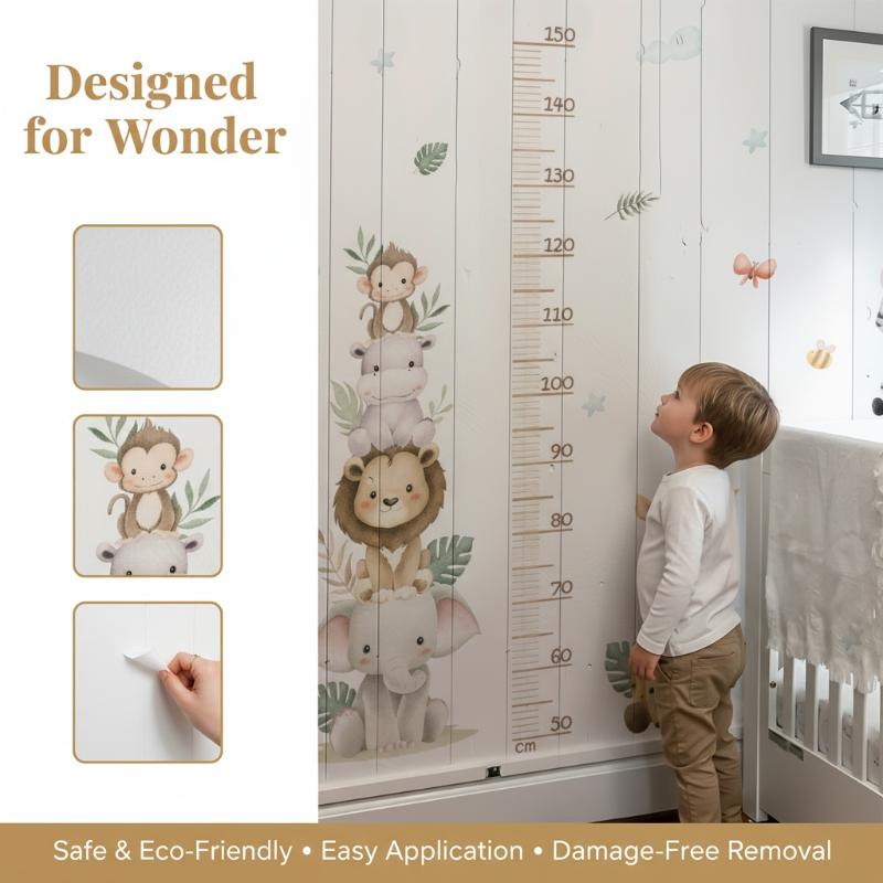 Çocuk Büyüme Tablosu Etiketi O - Baby Nursery Jungle Wallpaper incelemesi ve fiyatı