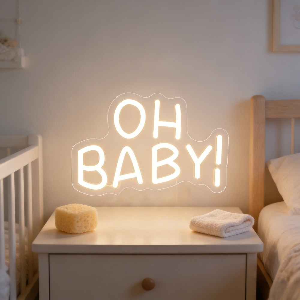 OH BABY Neon Tabela Duvar Deko - Baby Nursery Wall Lights incelemesi ve fiyatı