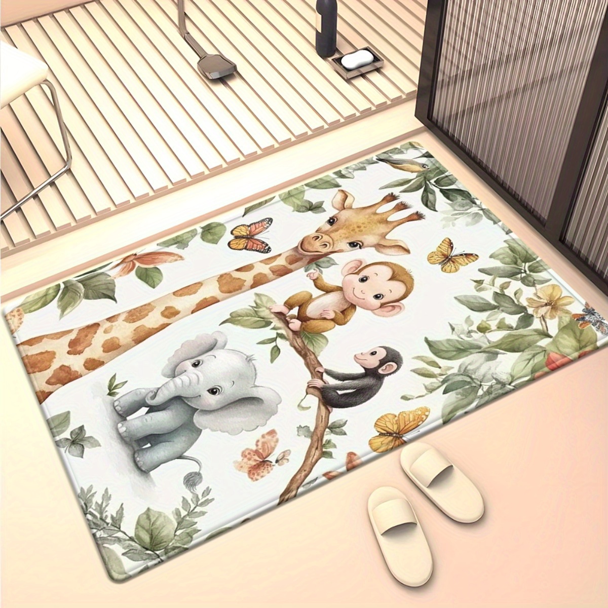 Suluboya Hayvan Orman Baskı Al - Baby Nursery Jungle Rug incelemesi ve fiyatı