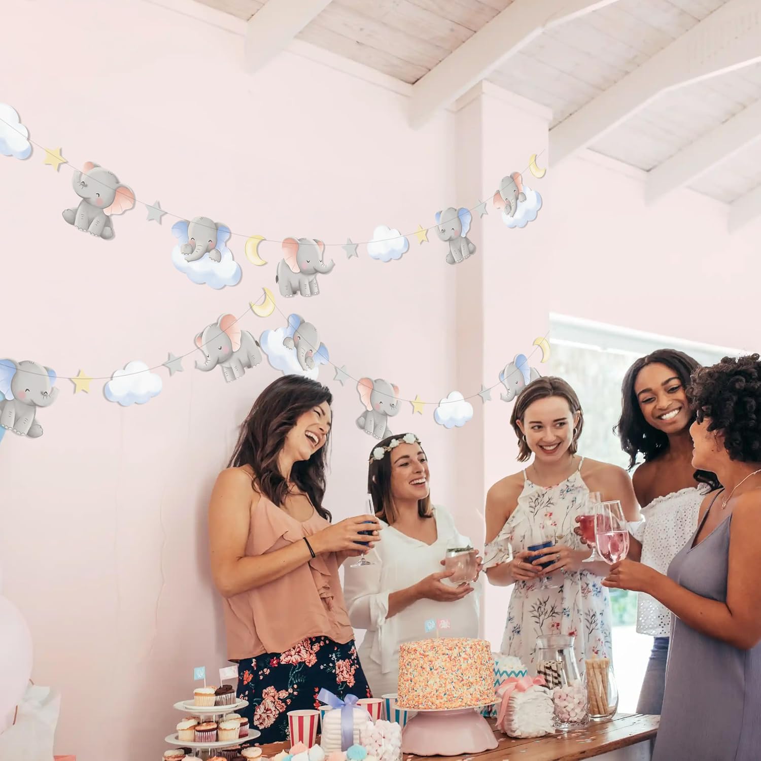 2 adet sevimli fil çelenk bebe - Baby Nursery Garland incelemesi ve fiyatı
