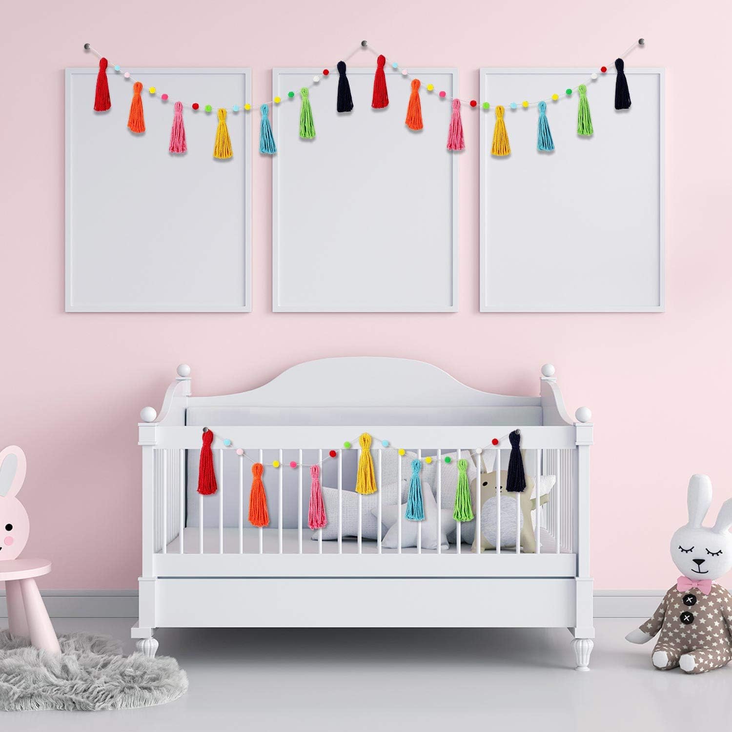 3 adet Renkli Gökkuşağı Boho P - Baby Nursery Garland incelemesi ve fiyatı