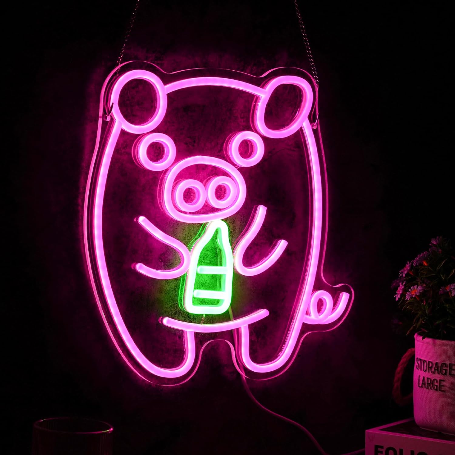 Bebek Domuz Süt Şişesi Neon Iş - Baby Nursery Wall Lights incelemesi ve fiyatı