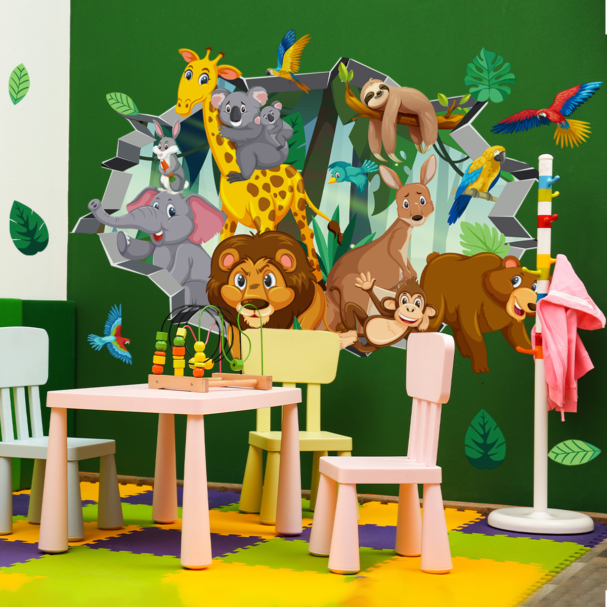 Kırık Duvar Sevimli Orman Hayv - Baby Nursery Jungle Wallpaper incelemesi ve fiyatı