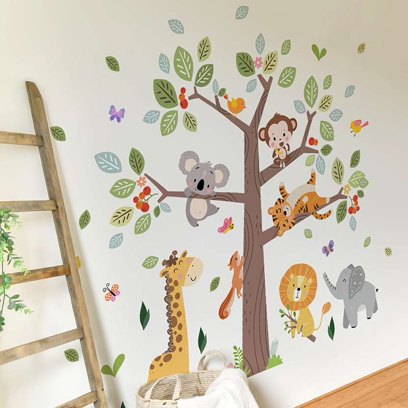 Büyük Orman Hayvan Duvar Stick - Baby Nursery Jungle Wallpaper incelemesi ve fiyatı