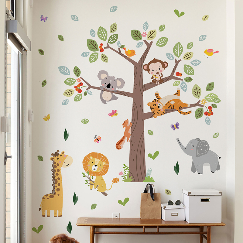 Büyük Orman Hayvan Duvar Stick - Baby Nursery Jungle Wallpaper incelemesi ve fiyatı