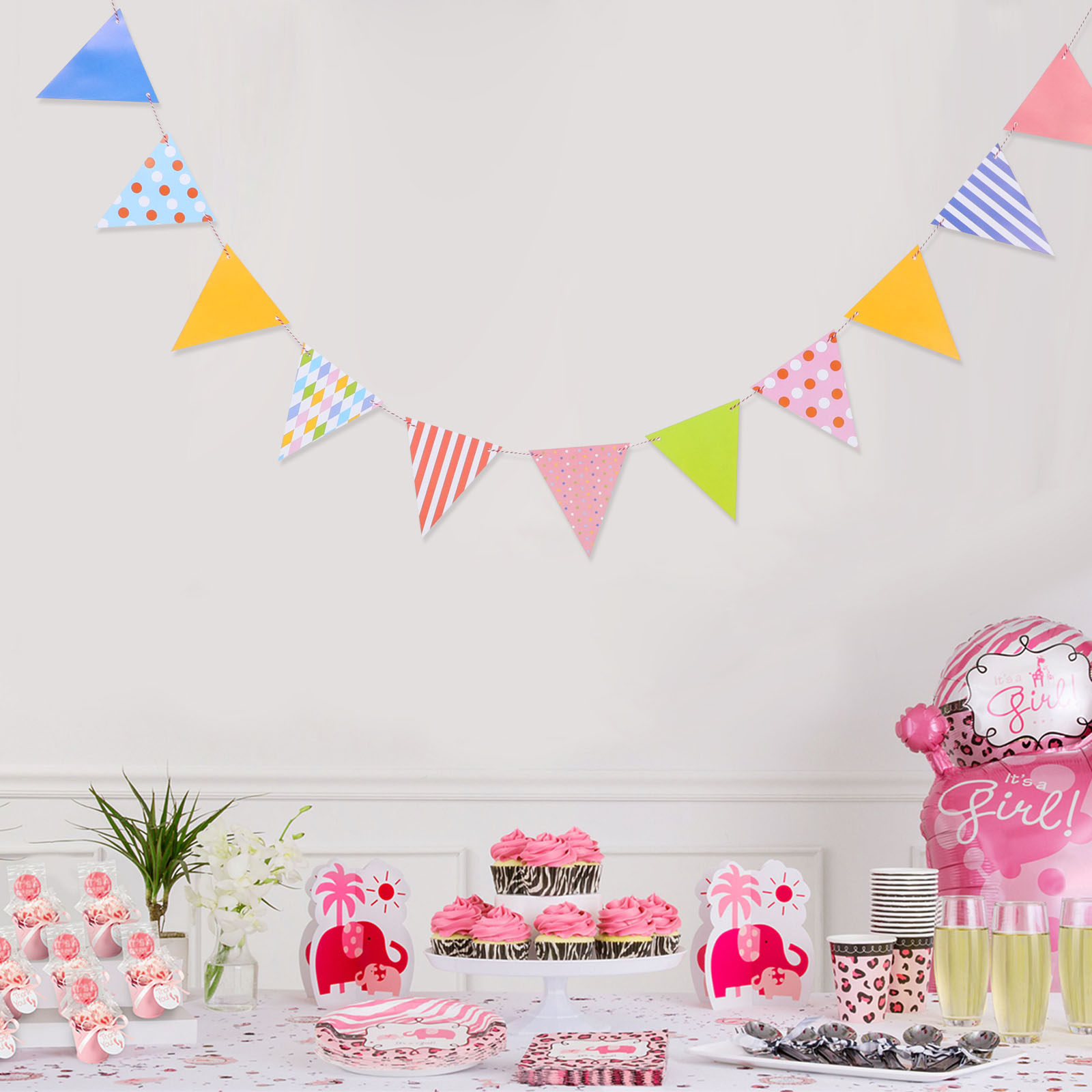 Üçgen Kağıt Bayraklar Çelenk R - Baby Nursery Garland incelemesi ve fiyatı