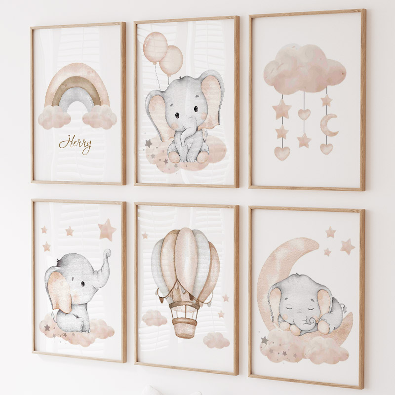 Sevimli Fil Sıcak Balon Ay Gök - Baby Nursery Pictures incelemesi ve fiyatı
