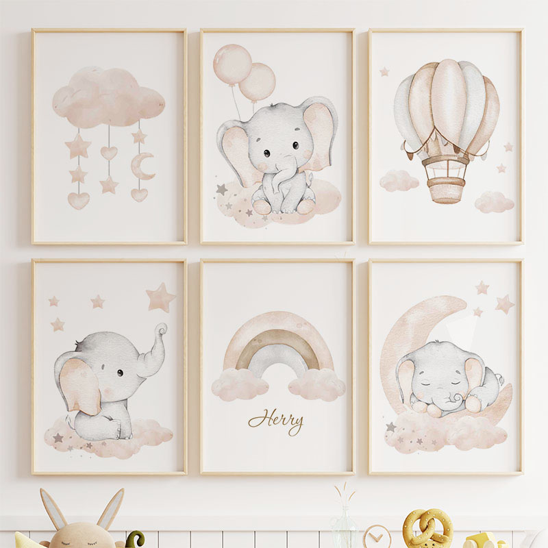 Sevimli Fil Sıcak Balon Ay Gök - Baby Nursery Pictures incelemesi ve fiyatı