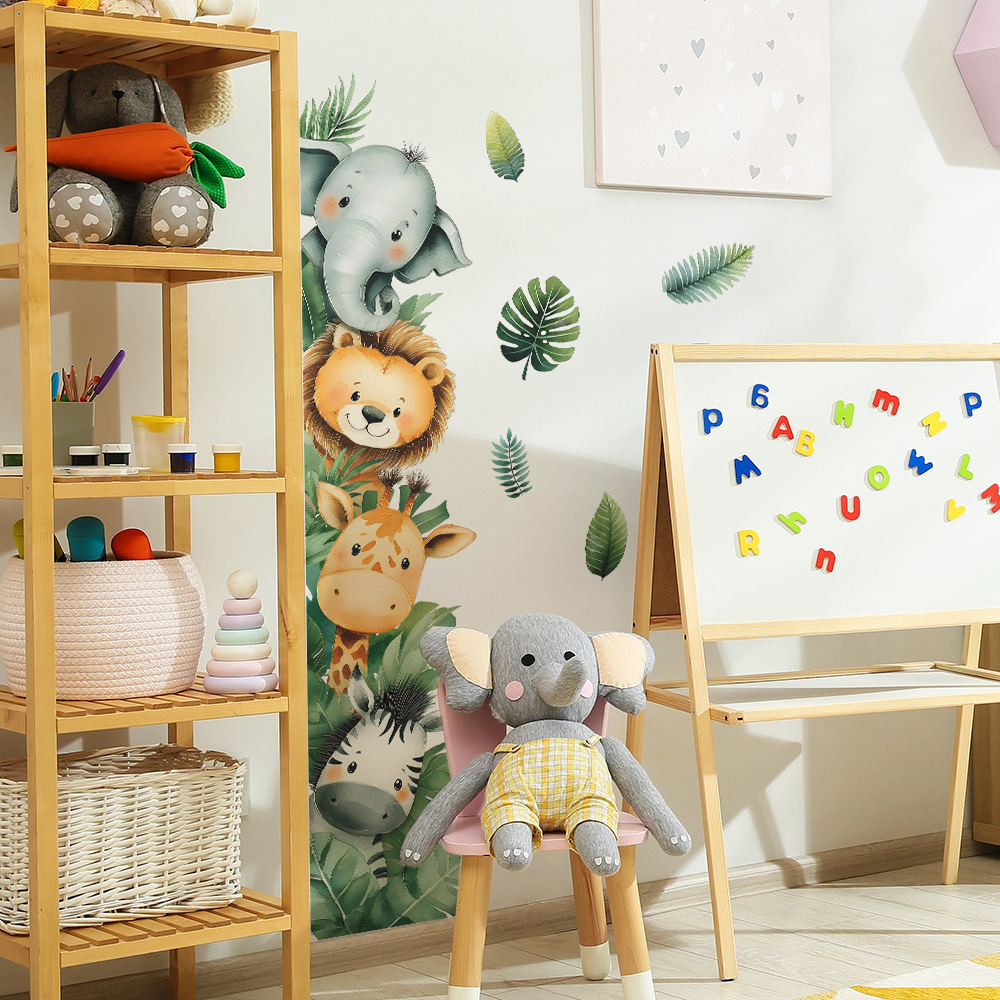 Orman Hayvan Fil Zürafa Duvar  - Baby Nursery Jungle Wallpaper incelemesi ve fiyatı