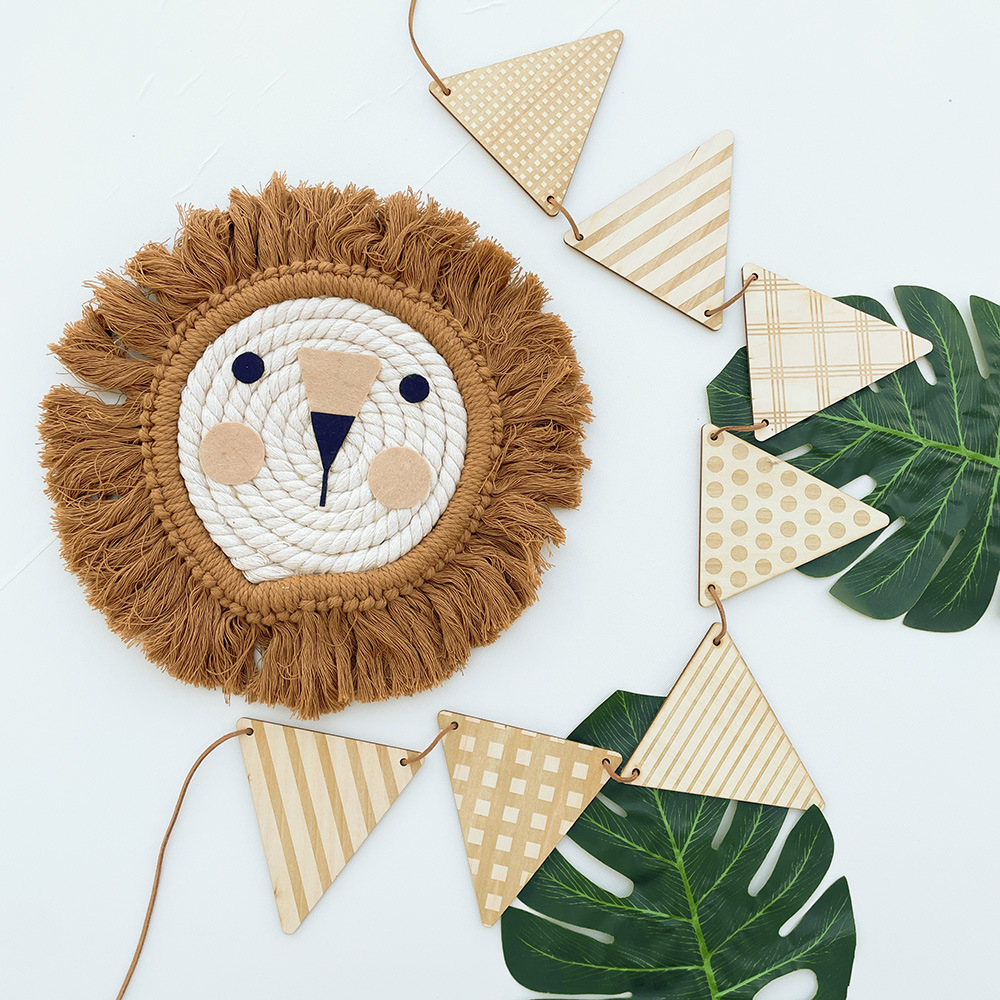 İskandinav ahşap üçgen bayrak  - Baby Nursery Garland incelemesi ve fiyatı