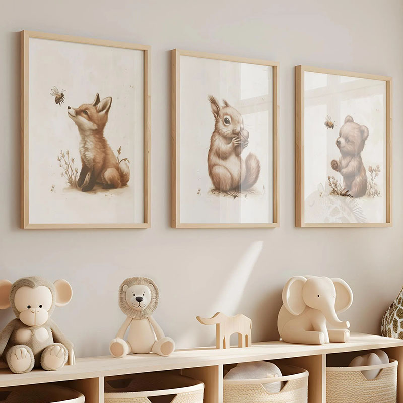 Ayı Tavşan Tilki Geyik Sincap  - Baby Nursery Pictures incelemesi ve fiyatı