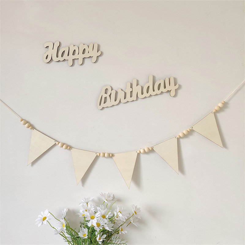 Bebek odası Garland ahşap üçge - Baby Nursery Garland incelemesi ve fiyatı