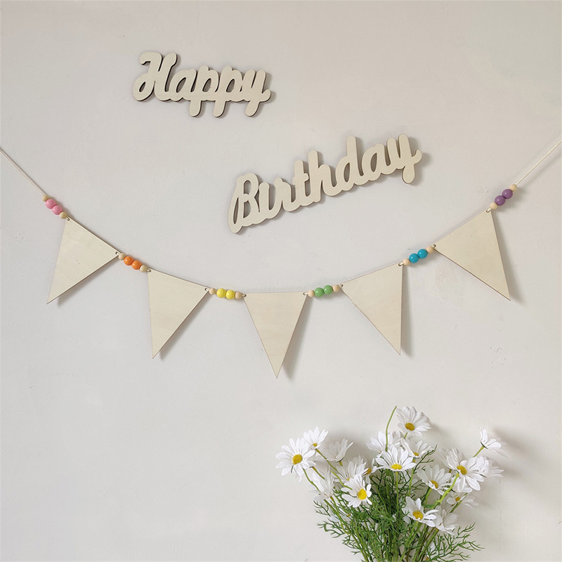 Bebek odası Garland ahşap üçge - Baby Nursery Garland incelemesi ve fiyatı